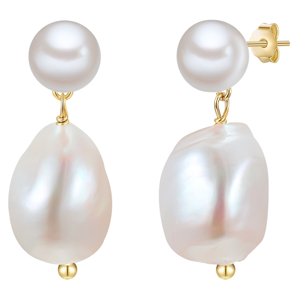 Glanzstücke München Boucles d'oreille en argent Perle de culture d'eau douce Perle de culture d'eau d Boucles d'oreilles
