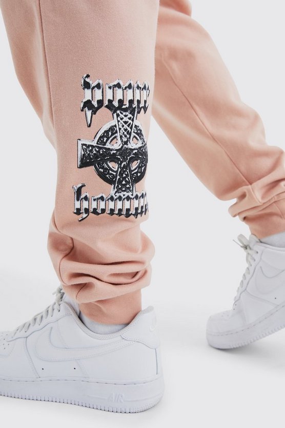 Oversize Jogginghose mit Pour Homme Print