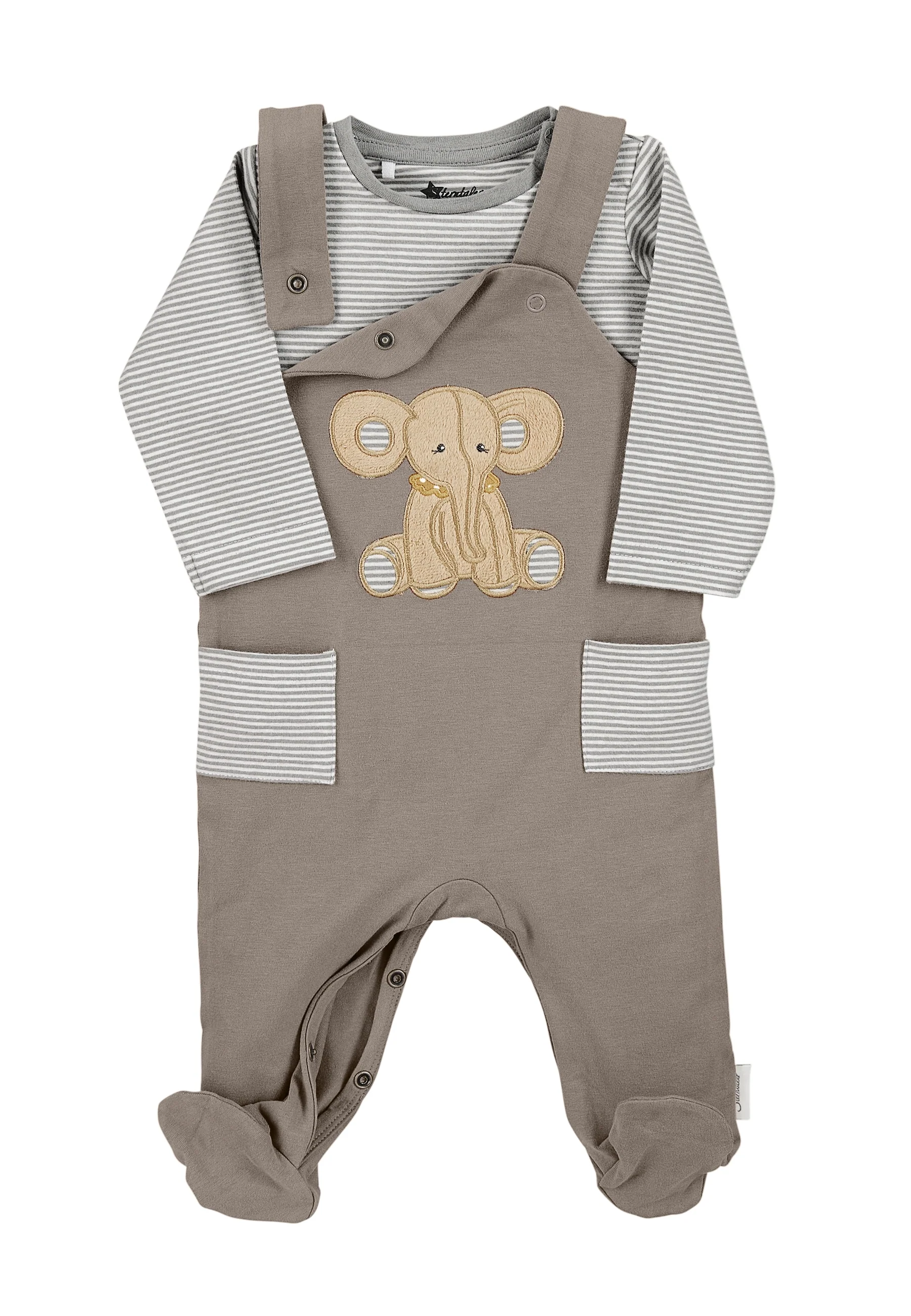 Baby Strampler aus Jersey, Motiv Elefant  Eddy