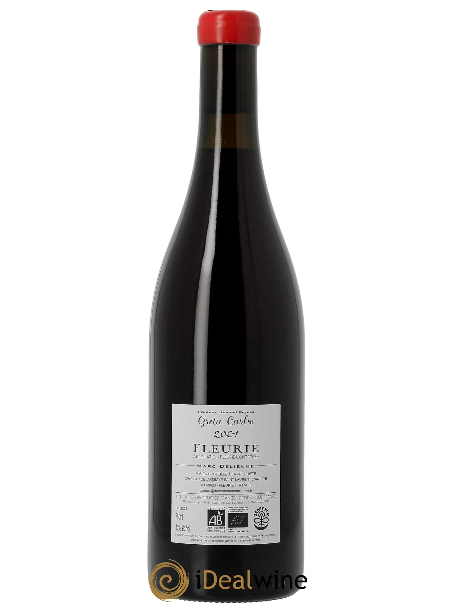 Fleurie Greta Carbo Marc Delienne  2021 - Lot de 1 Bouteille