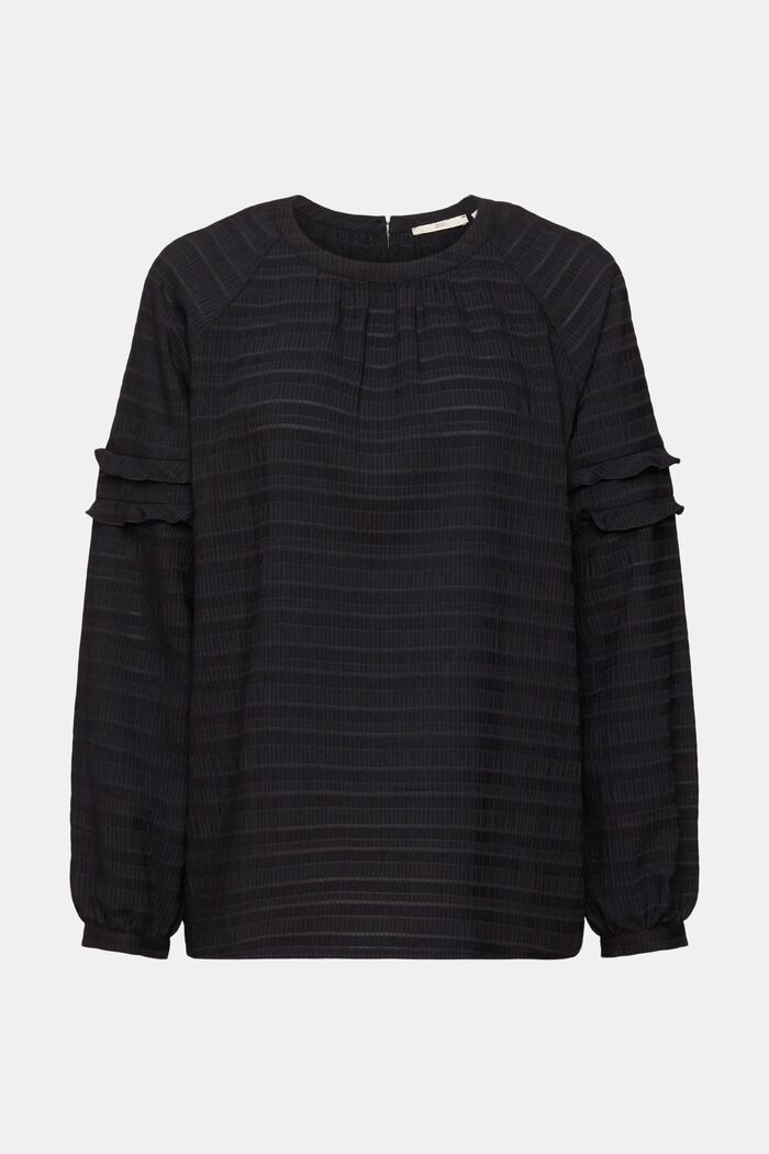 Strukturierte Bluse mit Rüschen