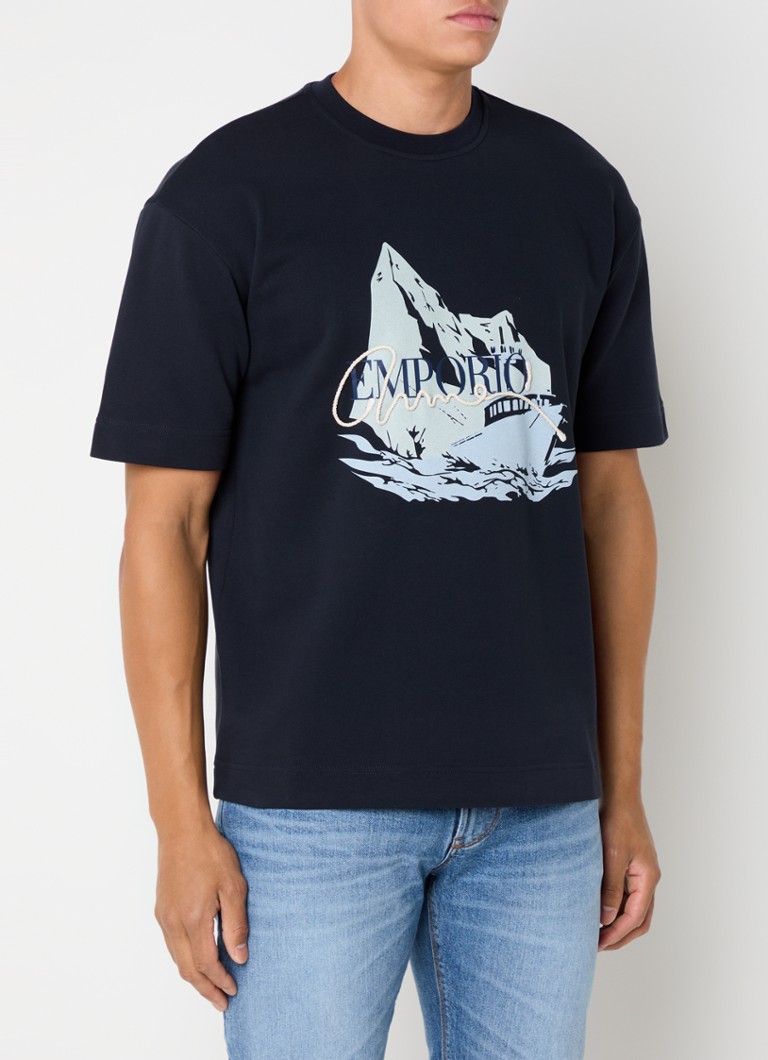 Tricou Emporio Armani cu logo imprimat
