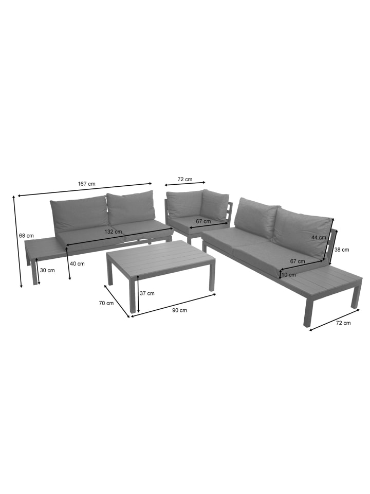 MCW Garten Garnitur H54b, Polster dunkelgrau günstig kaufen onesize