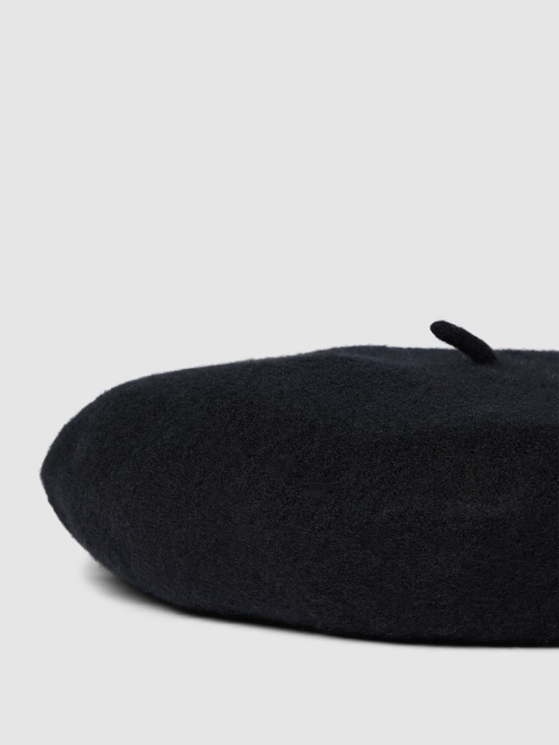 Baskenmütze aus Wolle in schwarz