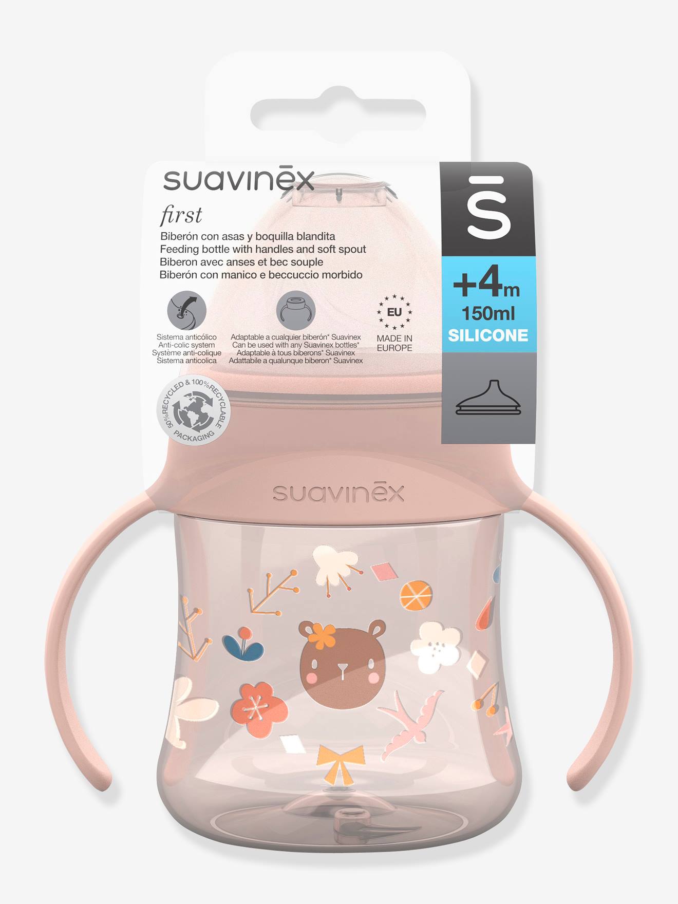 Tasse à anses First Booo 150 ml SUAVINEX foret rose