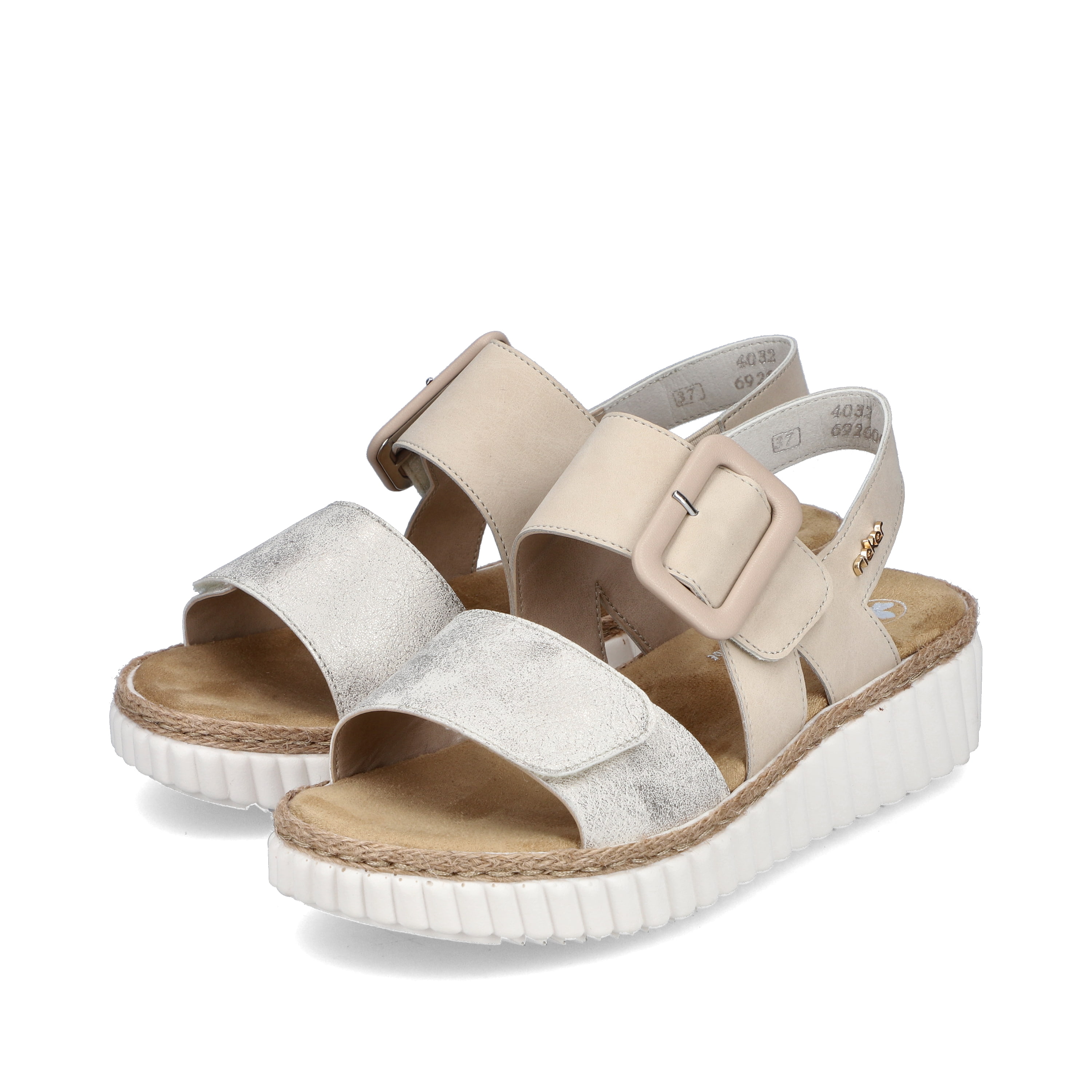 Rieker Damen Keilsandaletten hellbeige