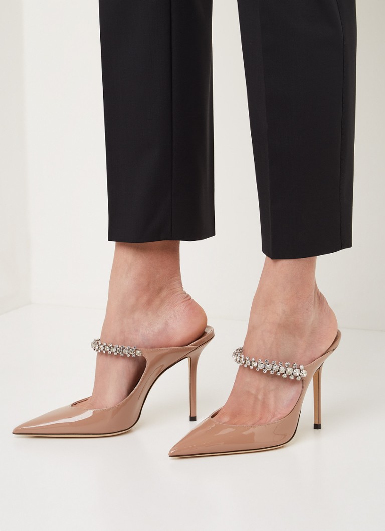 Jimmy Choo Bing calfskin mule with patent finish