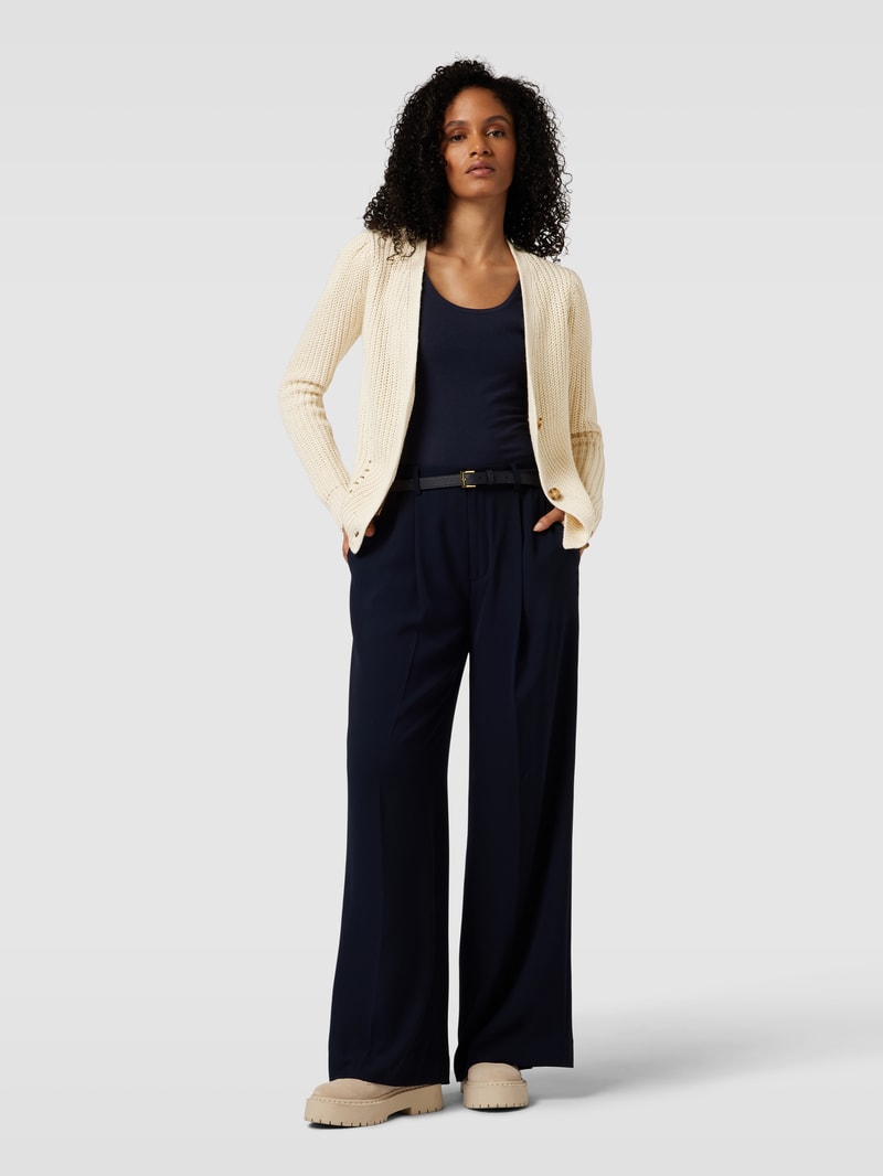 Cardigan mit V-Ausschnitt im unifarbenen Design Modell 'Remone' in offwhite