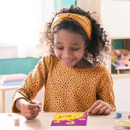 CreArt Gelbes Monster - Malen nach Zahlen für Kinder ab 7 Jahren