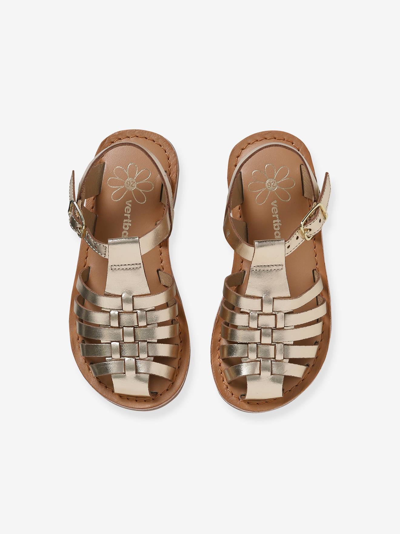 Sandales cuir fille sable