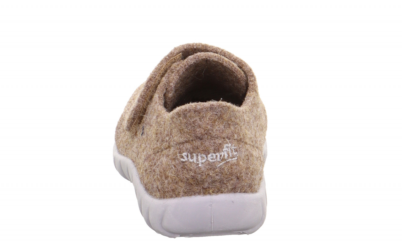 HAPPY - Beige Hausschuh mit Klettverschluss