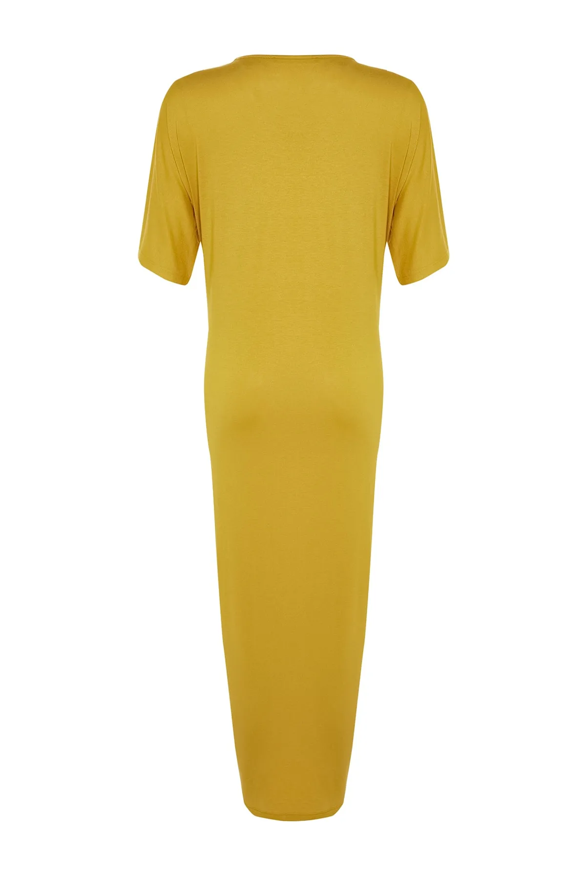 Trendyol Collection  Fettgrünes Midi-Strick-Strandkleid mit Raffung TBESS23EL00233