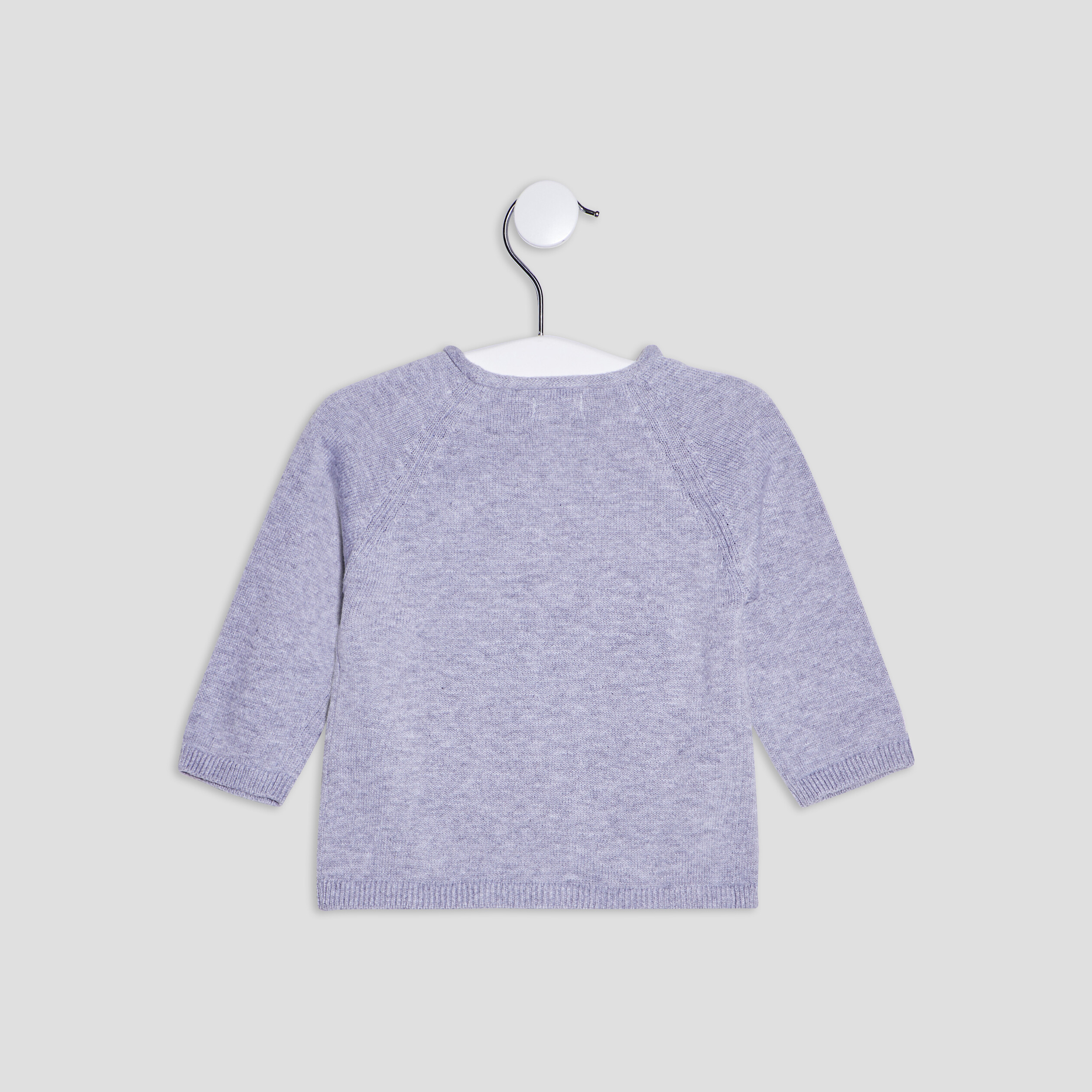 Gilet coton col cache-coeur gris bébé garçon | La Halle