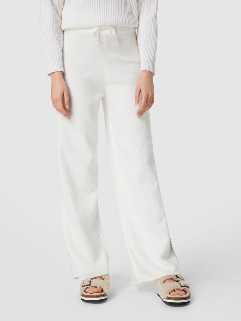Flared Leg Hose mit Effektgarn in offwhite
