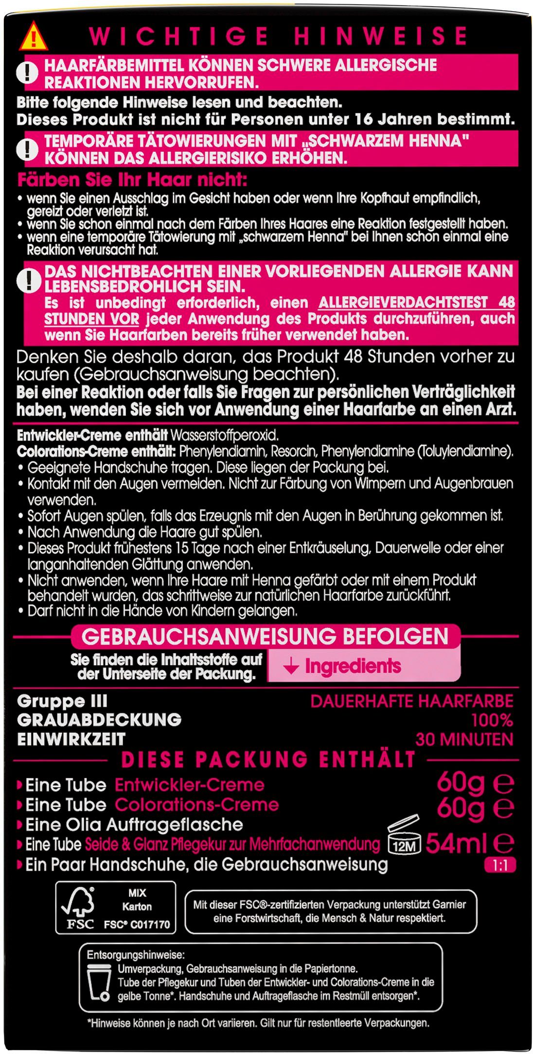 GARNIER Coloration Olia dauerhafte Haarfarbe