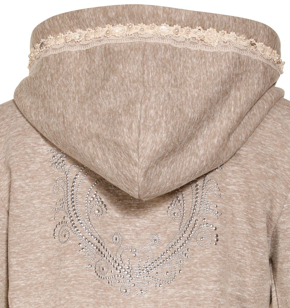 MarJo Strickjacke Mädchen Hoodie 'Fabrice-Binja', Creme