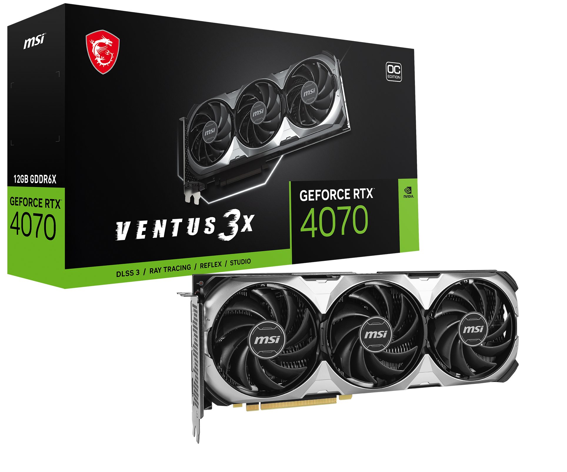 MSI GeForce RTX 4070 VENTUS 3X E 12G OC Grafikkarte (12 GB, GDDR6X)