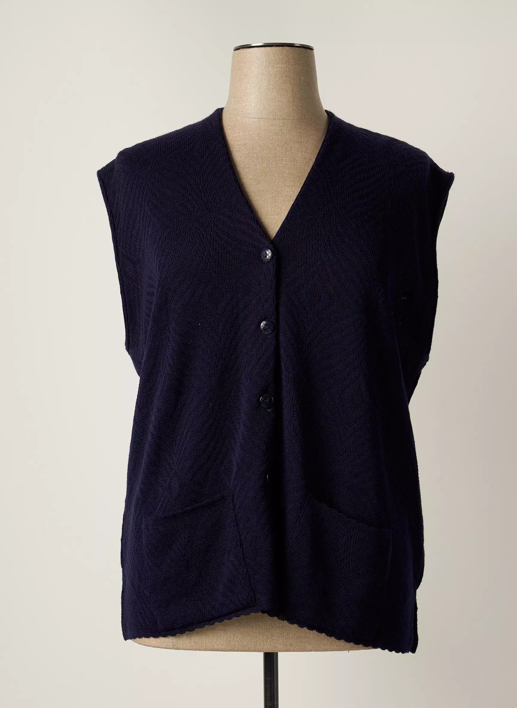 Valmode Gilets Manches Courtes Femme couleur bleu
