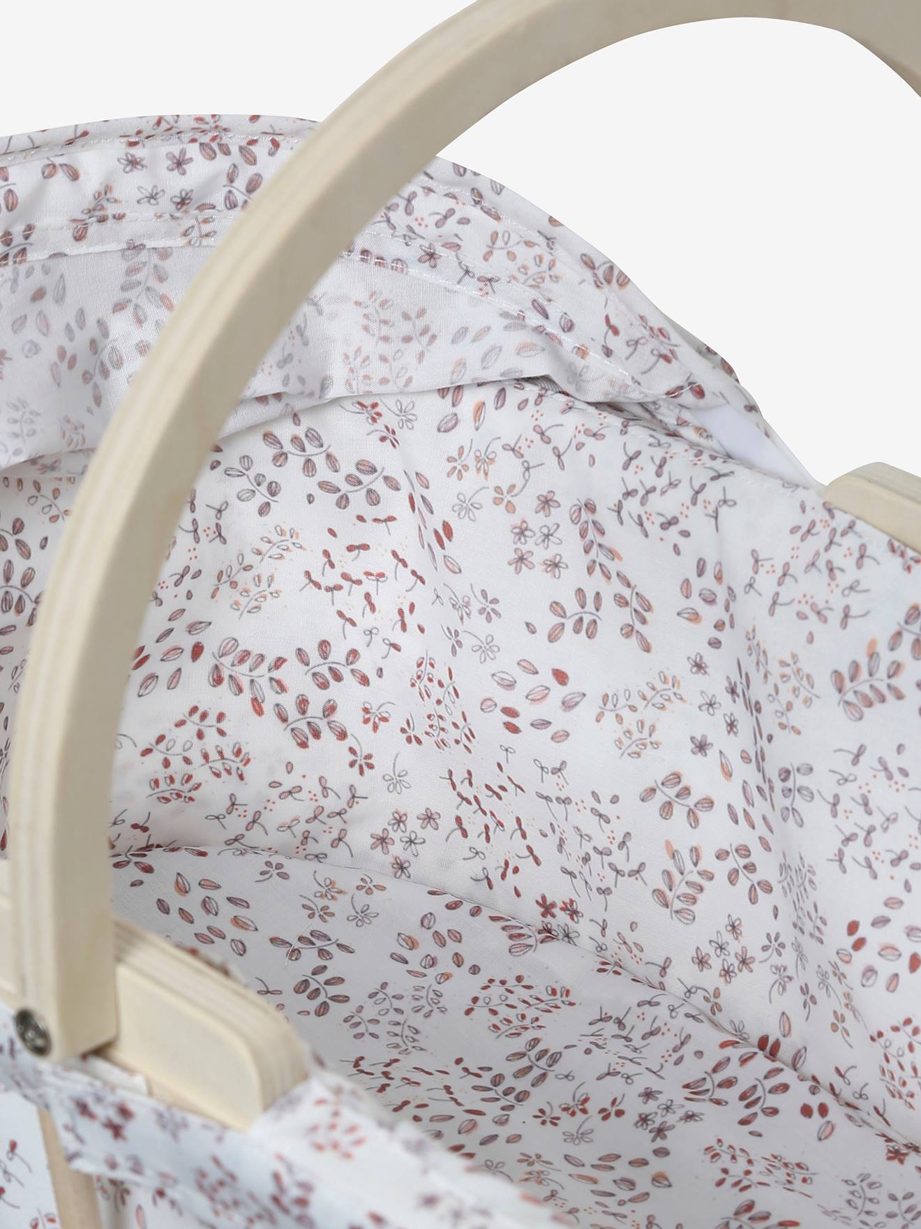 Couffin pour poupon en bois FSC® et tissu beige