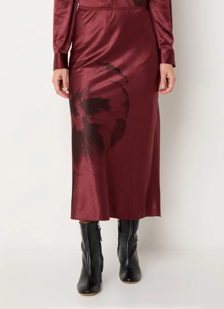 Saténová midi sukně Max & Co Slip