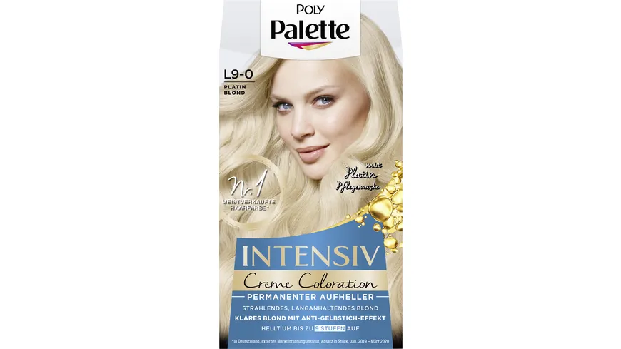 POLY PALETTE Intensiv Creme Coloration Permanenter Aufheller Platin Blond L9-0 - Stufe 3