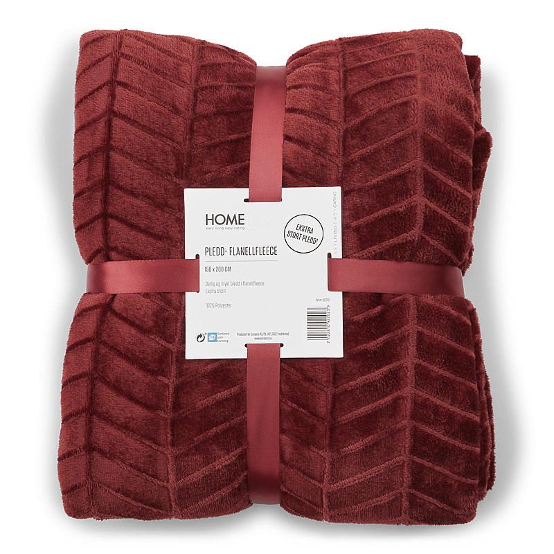 Home Pledd 150x200 cm flanellfleece rød
