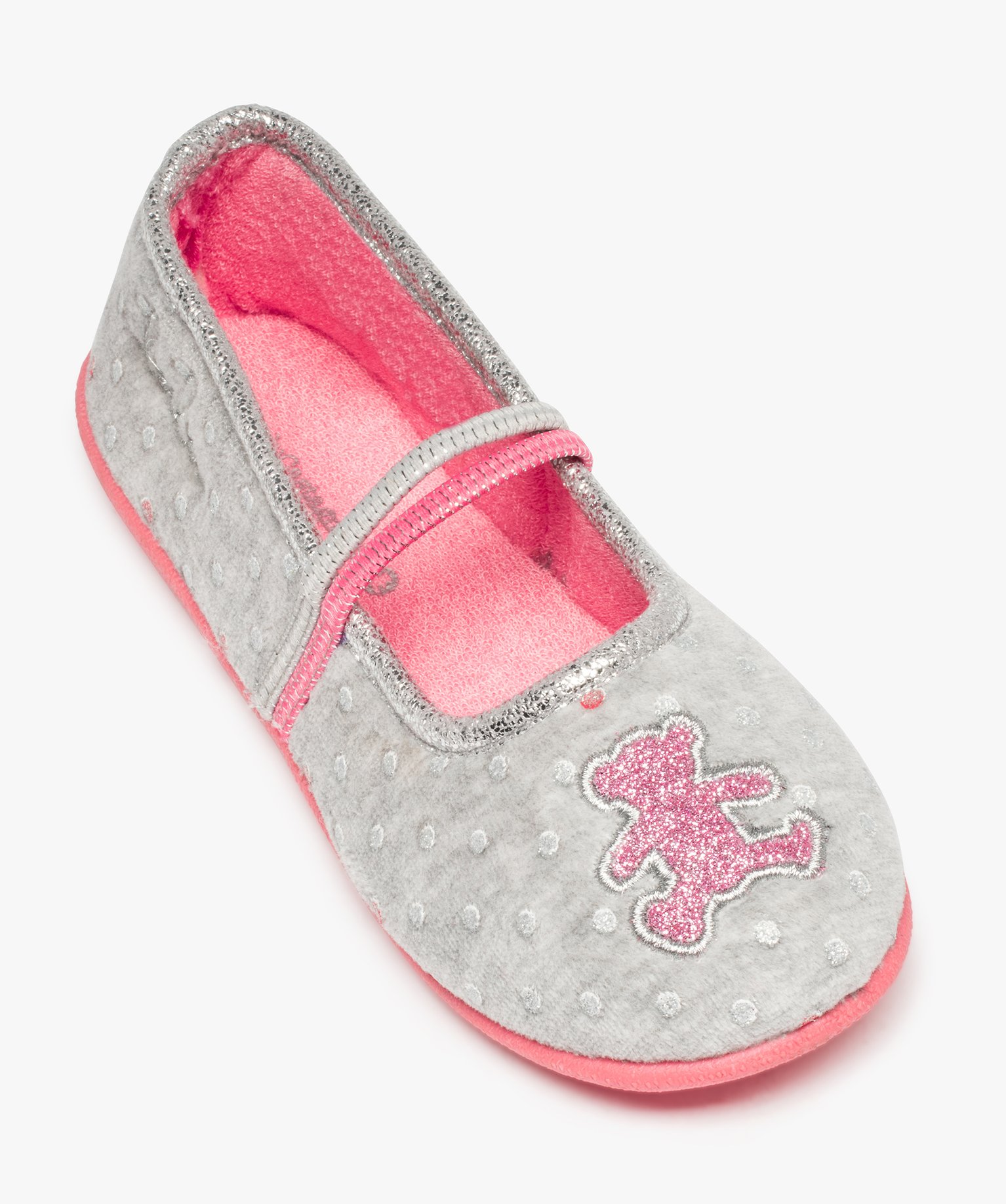 Chaussons fille ballerines à détails brillants - LuluCasta... gris | GEMO