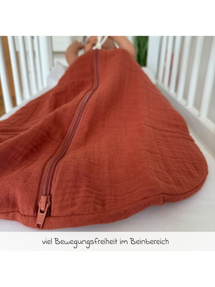 Makian Musselin-Schlafsack - Terracotta - Gr. 60 in rot günstig kaufen