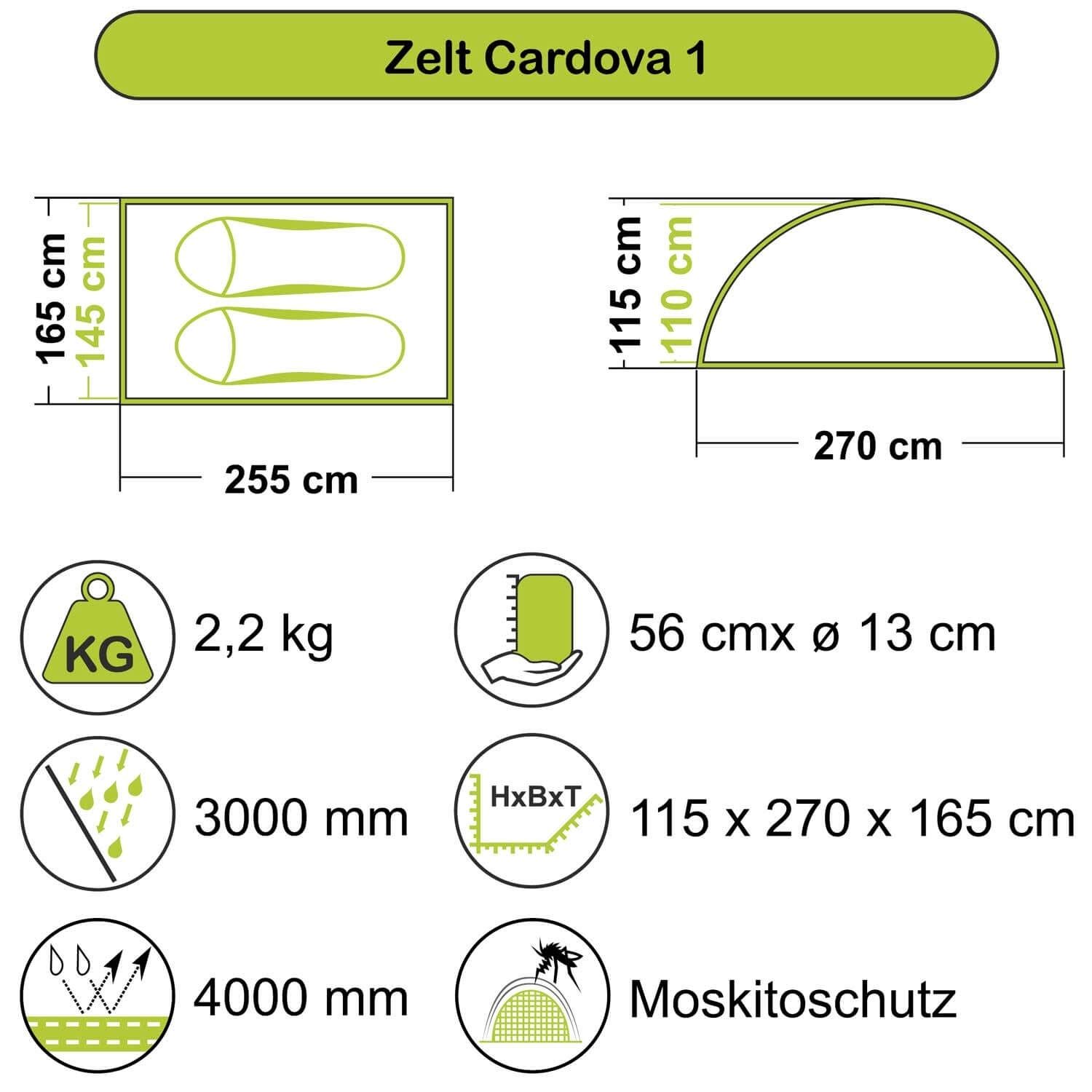 Zweimannzelt Cardova 1