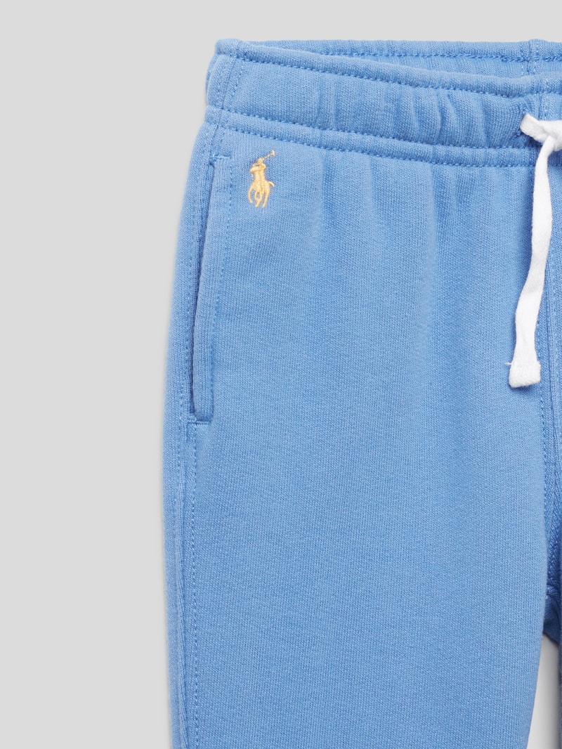 Sweatpants mit Logo-Stitching in blau