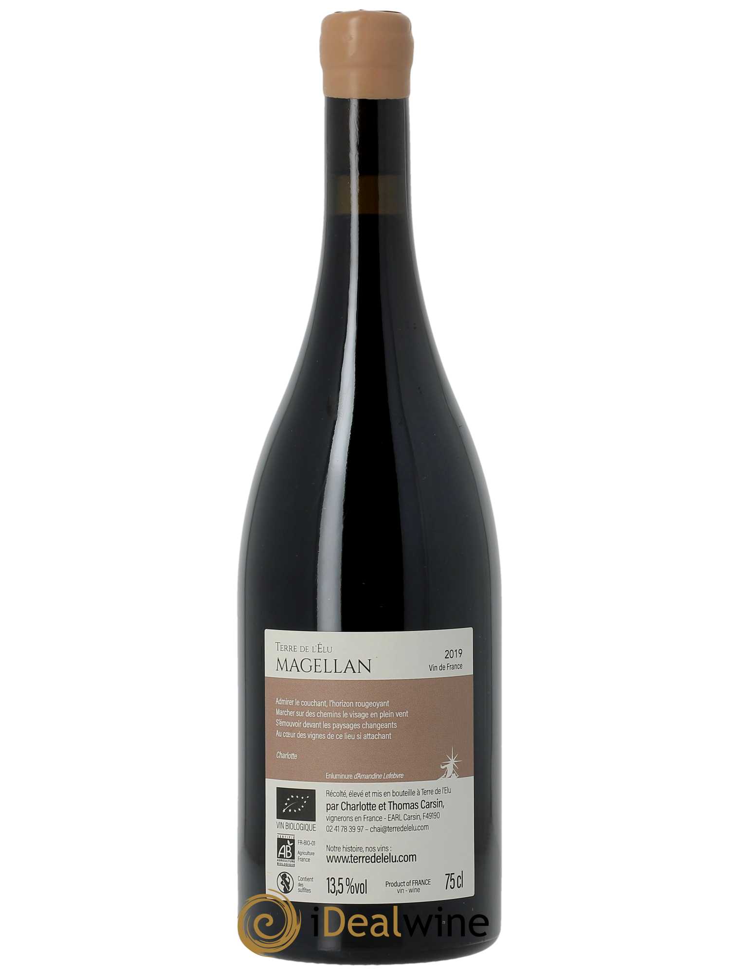 Vin de France Magellan Terre de l'Elu (Clos de L'Elu)  2019 - Lot de 1 Bouteille