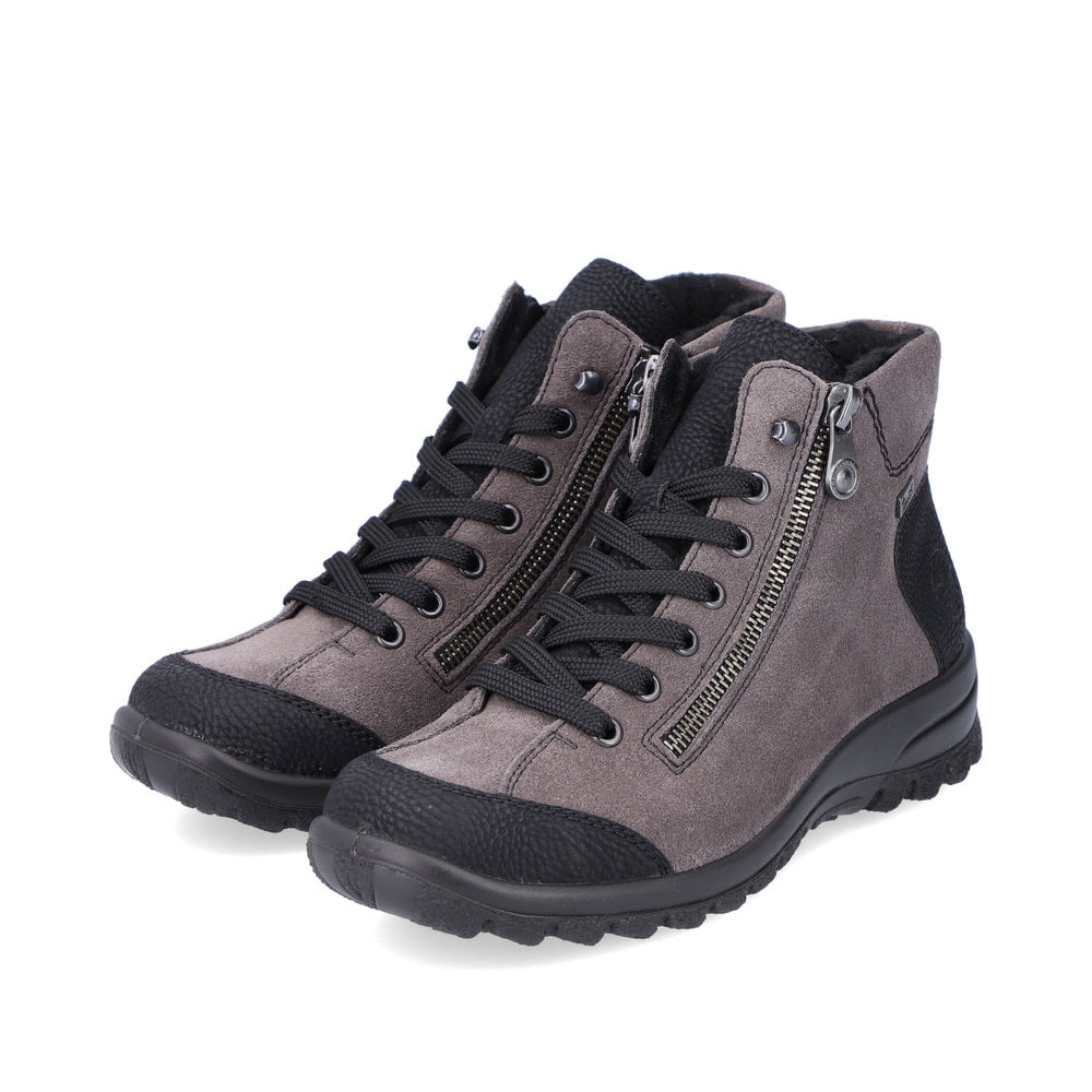 Rieker Damen Schnürstiefel stahlgrau