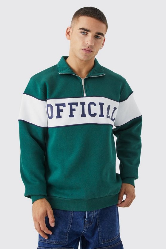 Colorblock Sweatshirt mit Trichterkragen
