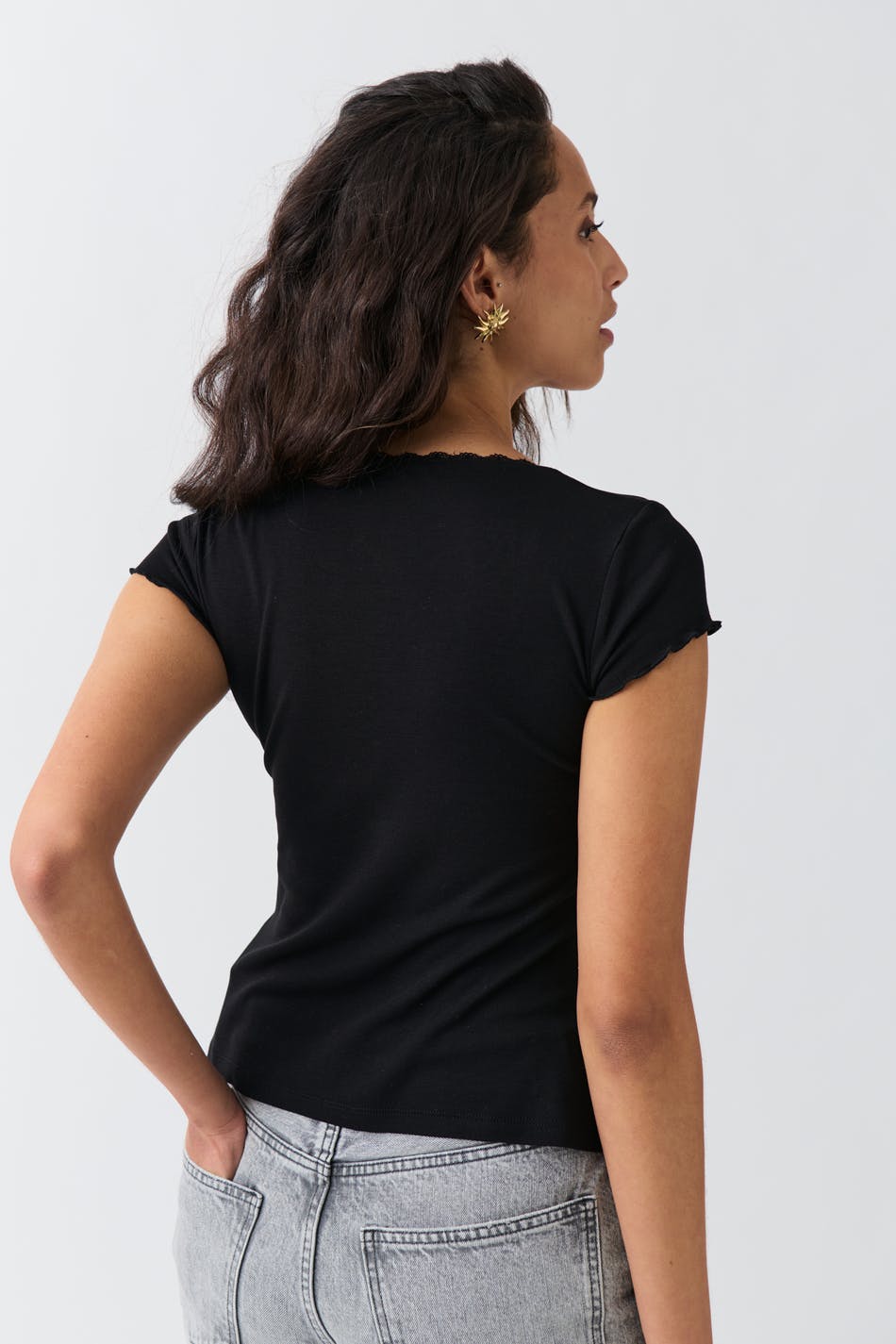 Lace detail top