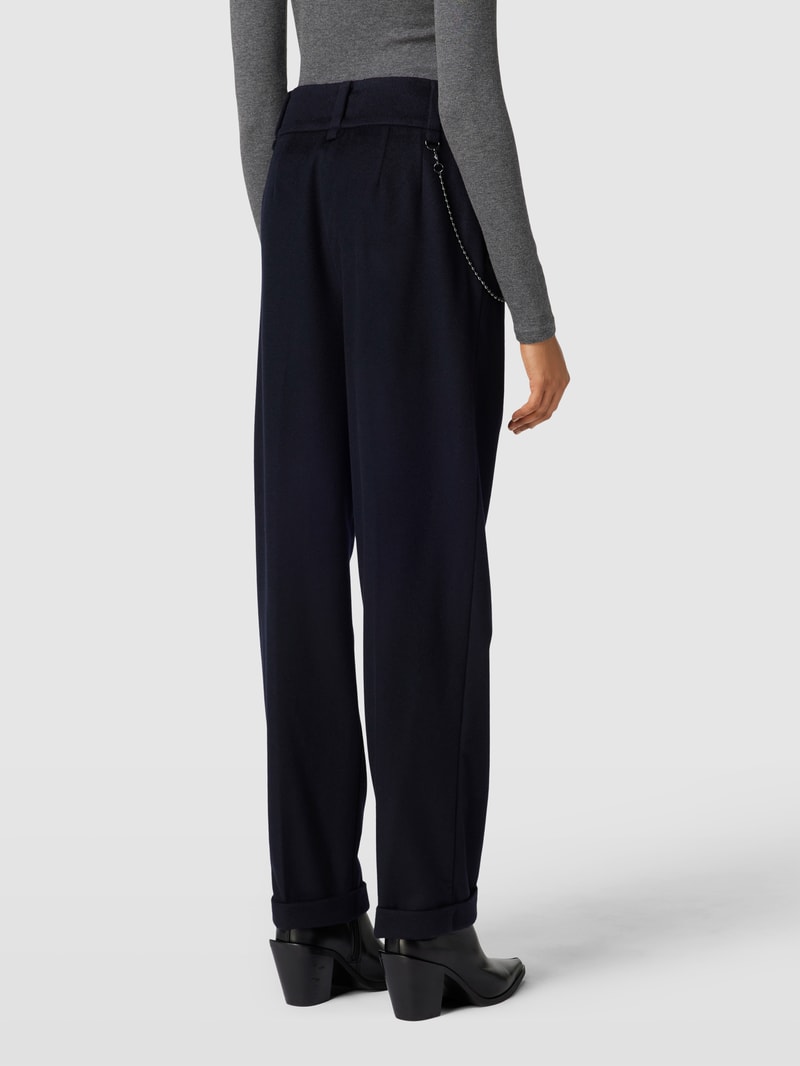 Stoffhose mit Kaschmir-Anteil und Bügelfalte in marineblau