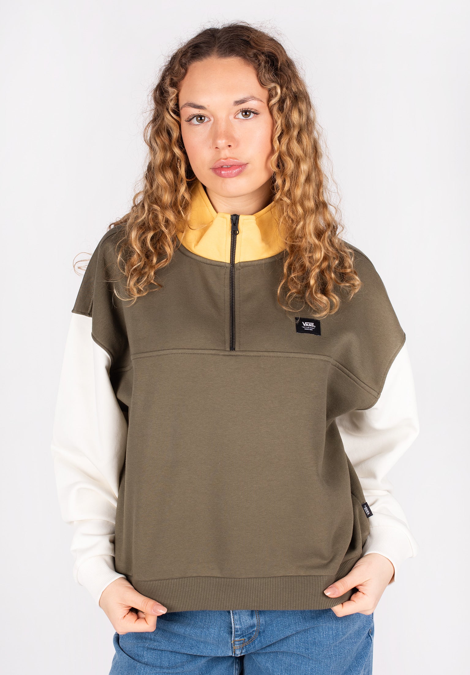 Colorblock Half Zip Mock