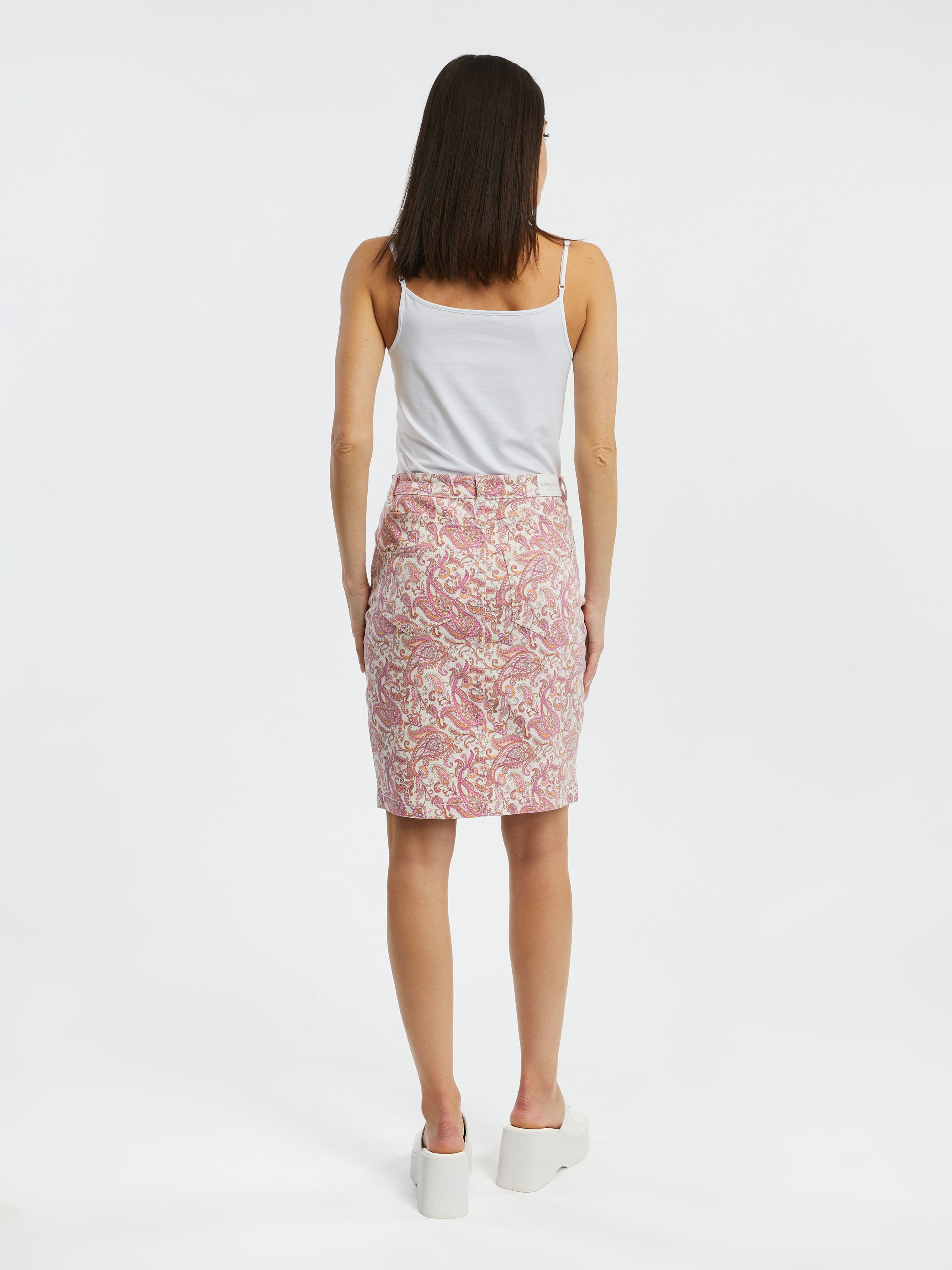 Rosa gemusterter Damen-Denimrock ORSAY