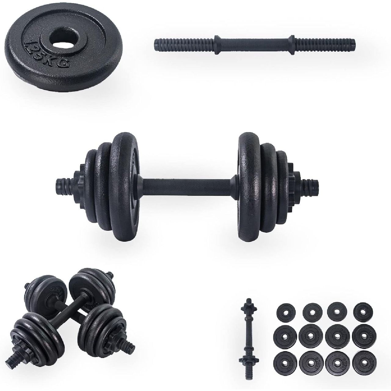 BnB Sports Bodybuilding Hantel 15 kg, Gewichtstraining, Gusseisen