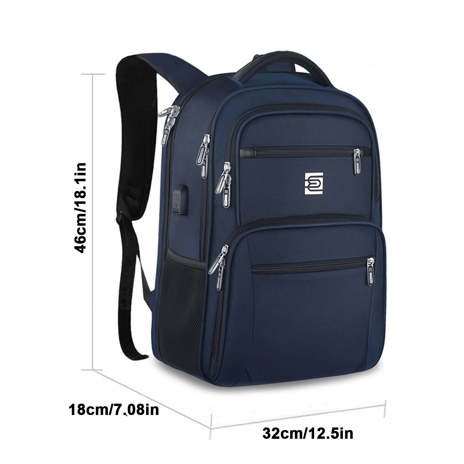 WISHDOR Laptoprucksack Laptop Rucksack Rucksäcke Schulrucksack Wasserbeständig Laptoptasche (Notebook Laptop Tasche Schule Uni Rucksack, mit USB-Lade-Anschluss, Anti-Diebstahl, Backpack mit Laptopfach), für Herren Damen Jungen Teenager Freizeit Arbei