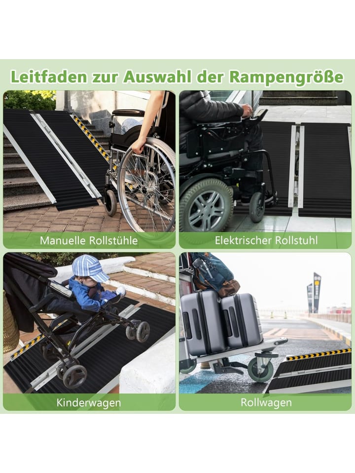 COSTWAY Rollstuhlrampe 91x74cm in Schwarz günstig kaufen onesize