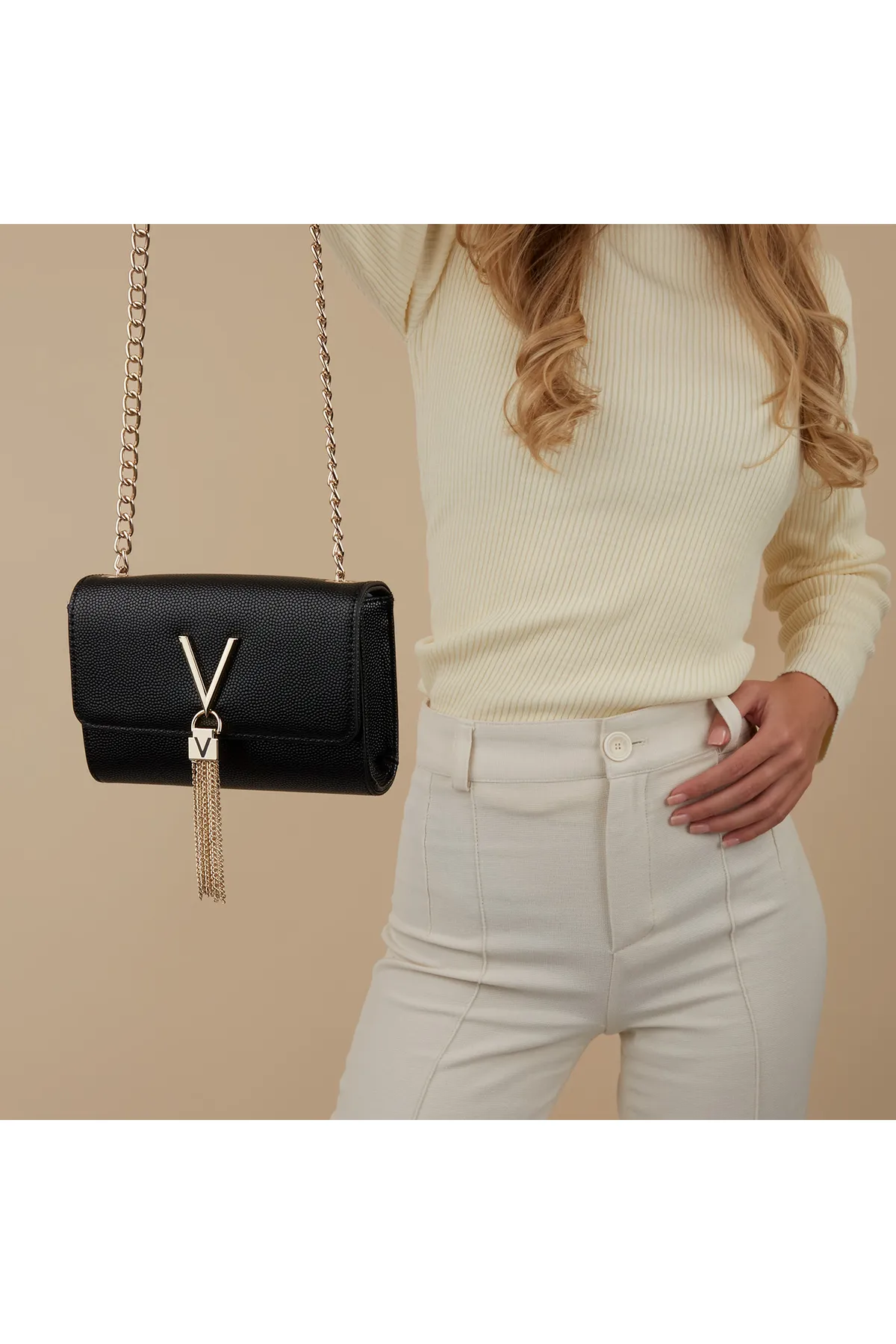 1'ASLAN  Valentino Bags Divina Damen Umhã¤ngetasche Schwarz Vbs1r403gnerogold