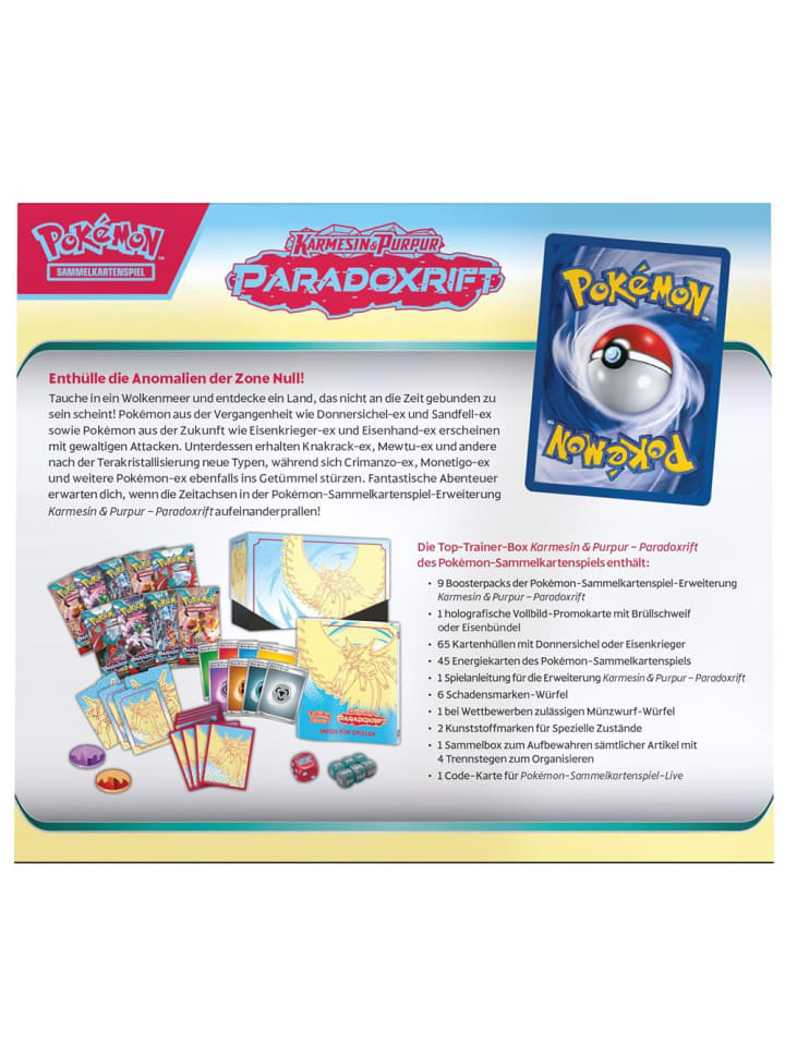 Pokémon Top-Trainer-Box Donnersichel | Pokemon Sammel-Karten Kollektion deutsch günstig kaufen onesize