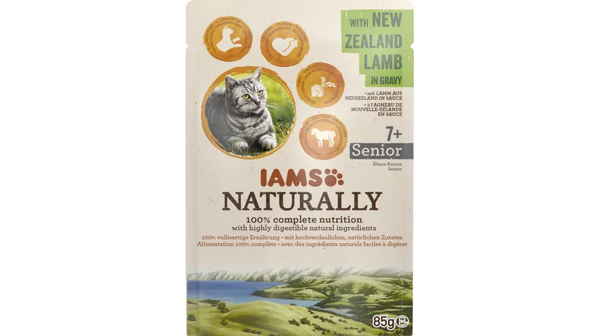 IAMS Naturally Katzentrockenfutter Senior Lamm 85 g