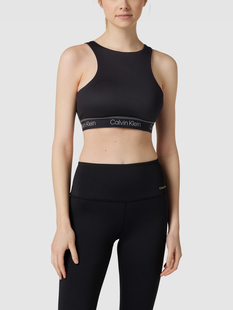 Bustier in Ripp-Optik in schwarz