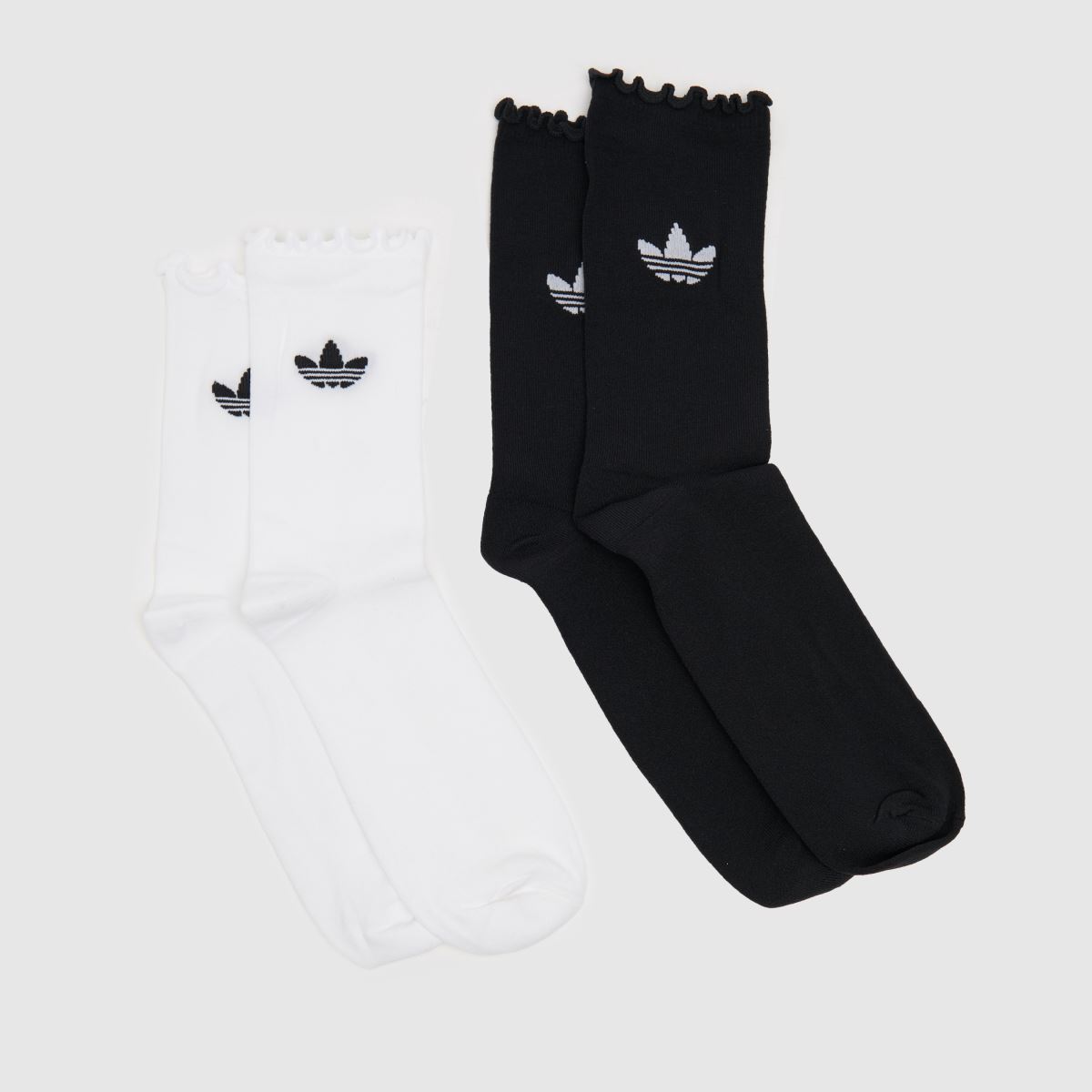 adidas fehér és fekete fodros edzőzokni, 2 db-os csomag