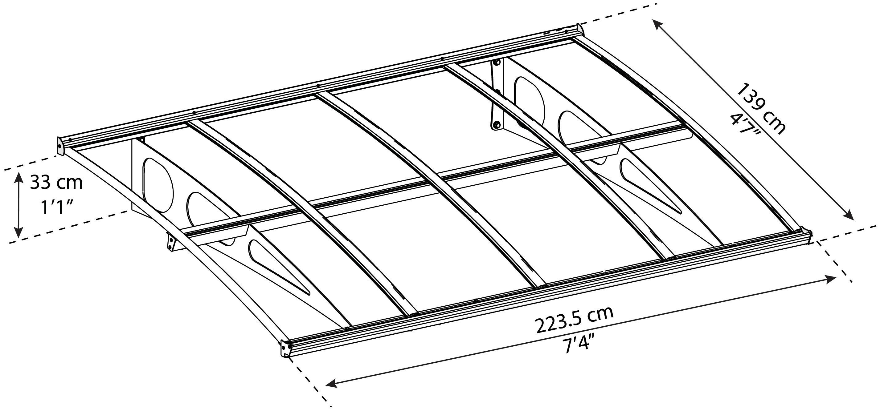 Palram - Canopia Vordach Bordeaux 2230, BxT: 223x139 cm