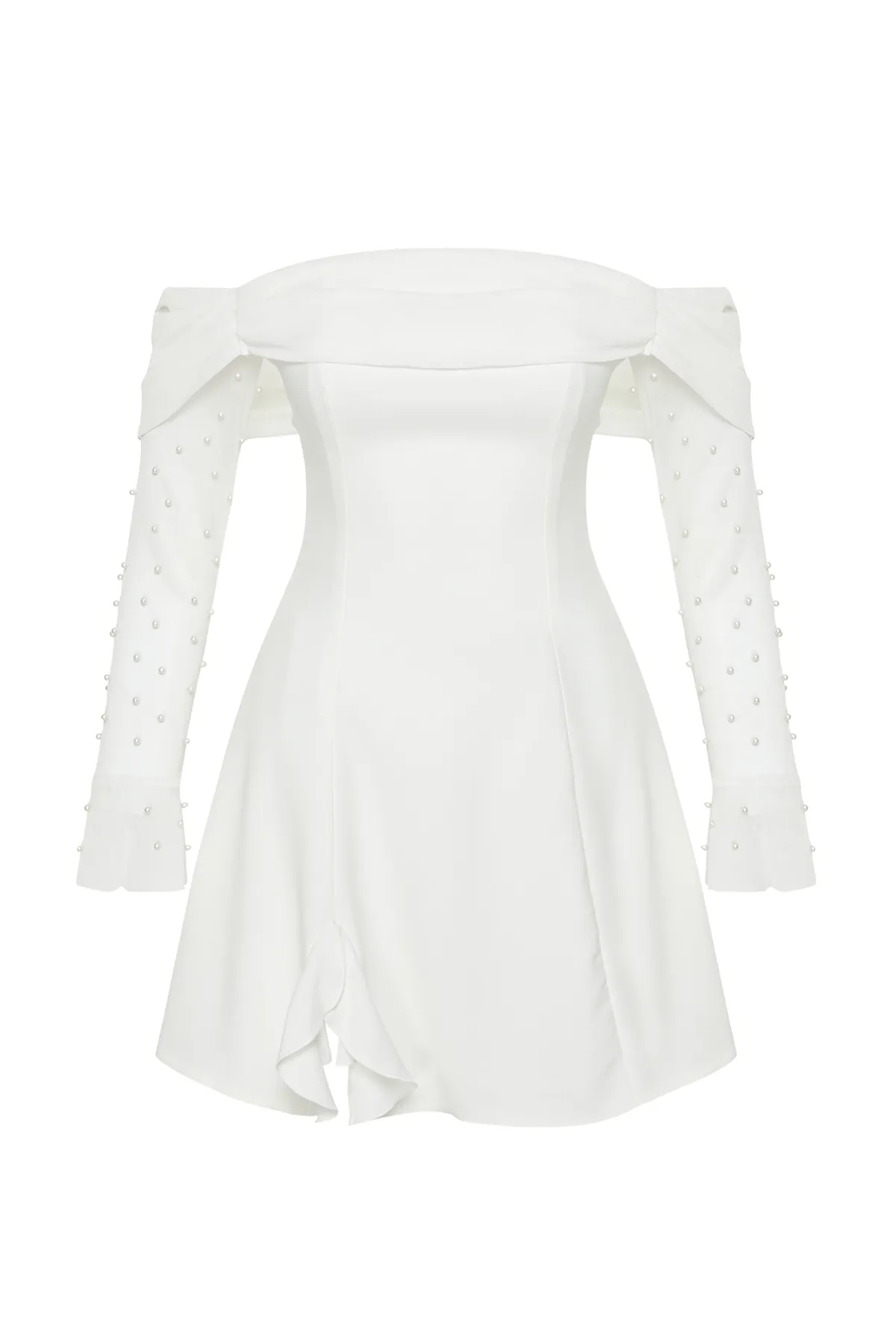 Trendyol Collection  Weiße Braut-Taillenöffnung/Skater-Futter für Hochzeit/Elegantes Nikah-Abendkleid TPRSS24EL00117
