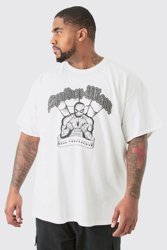 Plus Oversize T-Shirt mit lizenziertem Spider Man Print