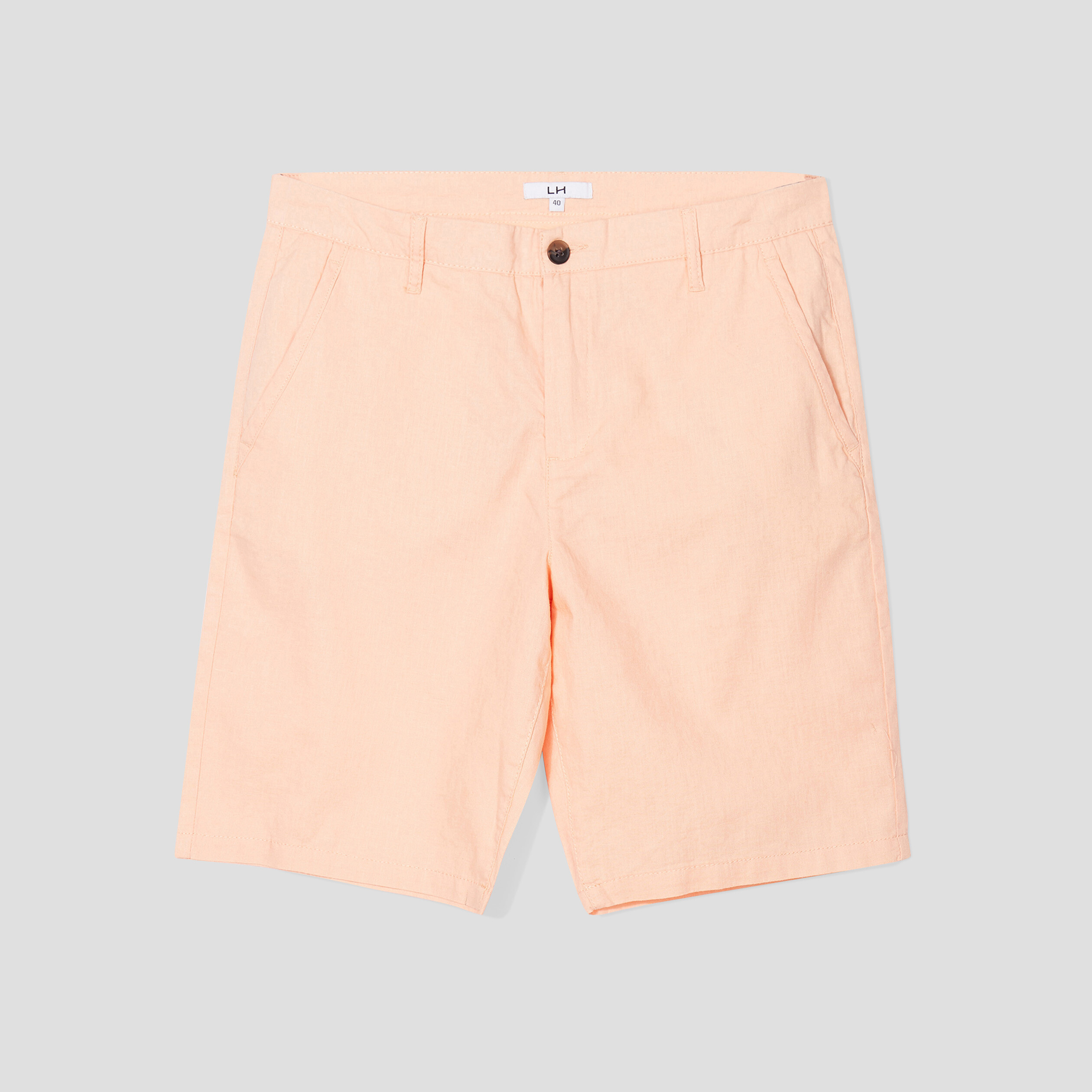 Short chino droit lin majoritaire rose clair homme | La Halle