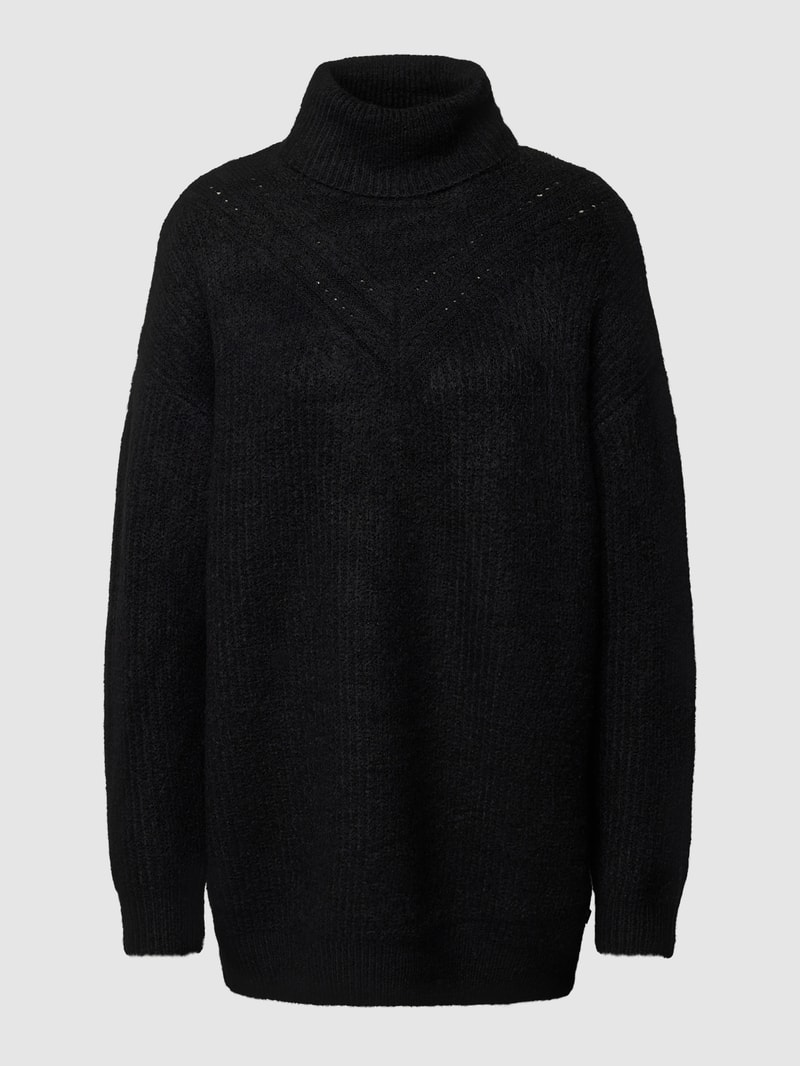 Strickpullover mit Rollkragen in schwarz